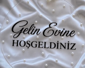 Gelin Evine Hoş Geldiniz | Türkisches Hochzeitsschild | Acryl Willkommensschild | Hochzeitsdeko