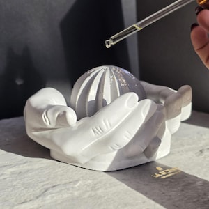 Luxury Gypsum Mystic Hands Sculpture, Unscented Passive Aroma Stone Diffuser, Zen Meditation Decor, Spiritual Witchy Gift Box