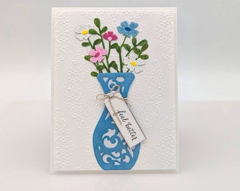 Get well card, Feel better blank card, Get well flowers