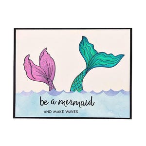 Mermaid Blank Card: Beach Theme Summer Vibes Greeting