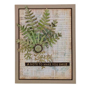 Fern blank card, nature inspired thinking of you card, smile notecard, hello