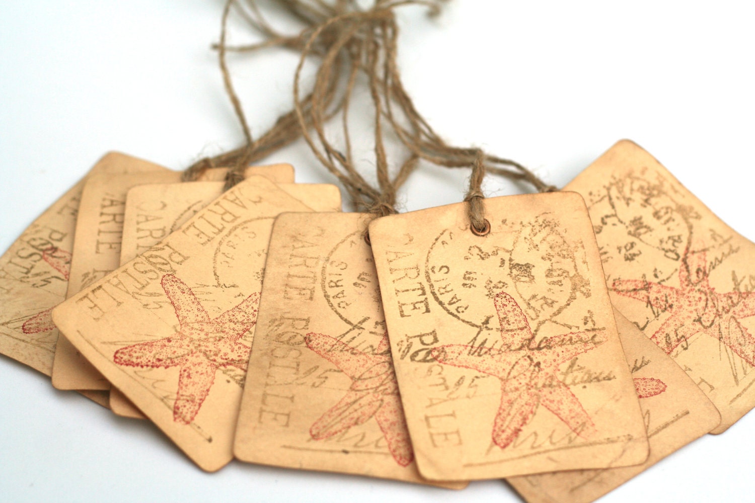 Starfish Gift Tags beach theme wedding party favor tags Etsy