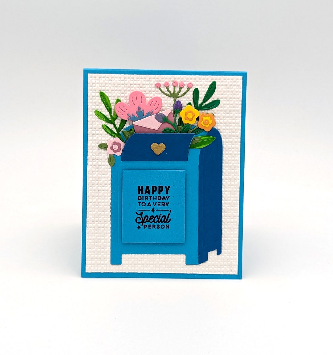 Mailbox Birthday Card Happy Birthday Flowers Postal Letters Etsy