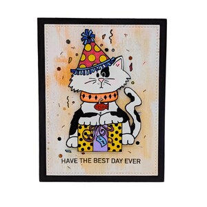 Kitty Cat Birthday Card: Party Hat Kitten Celebration