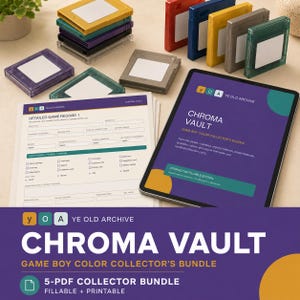Pack de suivi de collection Game Boy Color | Formulaires PDF remplissables et imprimables