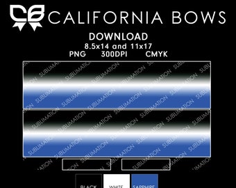 Black Blue Gradient Bow Design Sublimation Download PNG