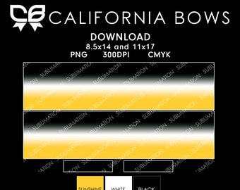 Black Yellow Gradient Bow Design Sublimation Download PNG