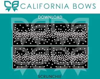 Plantilla para scrunchie con diamantes de imitación dispersos en SVG, JPG, PDF y Studio