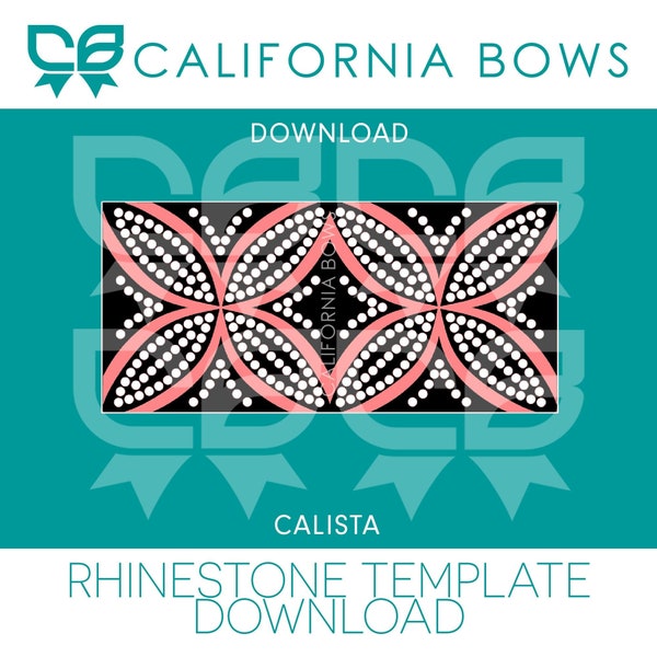 Calista 3" Cheer Bow Rhinestone and Vinyl  Template Silhouette, SVG, JPG, PDF, Png