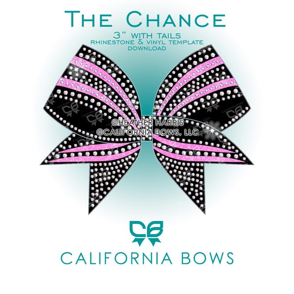Chance 3"Cheer Bow Strass Vinyl Vorlage Download