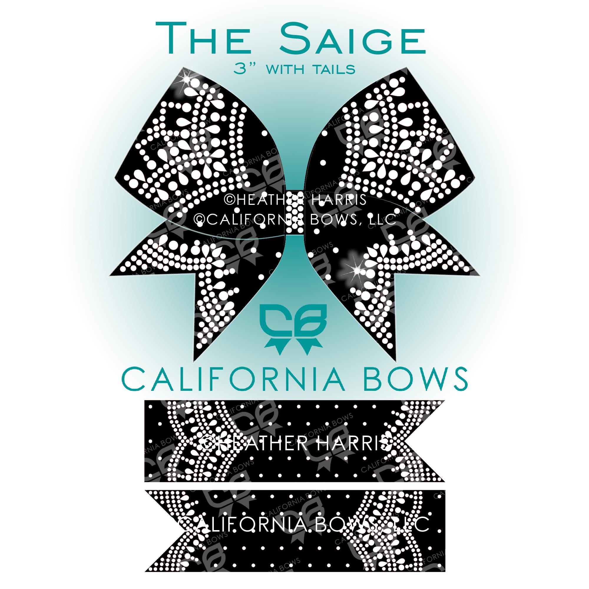 Saige 3" Cheer Bow Rhinestone Template Download