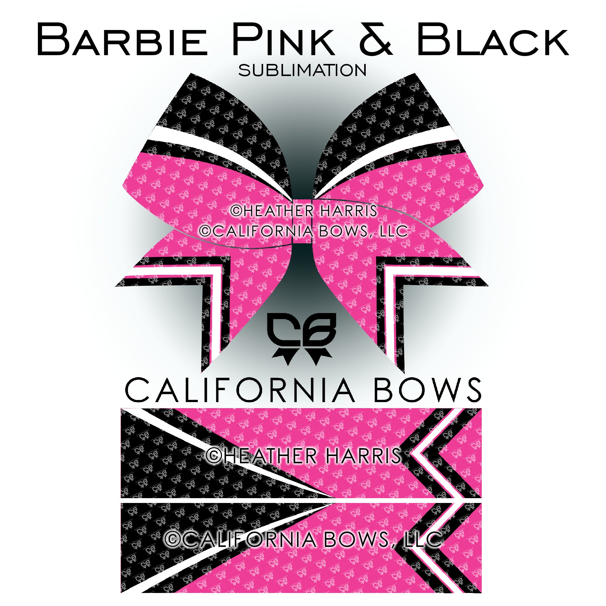 Pink Athletic Cheer Bow Design Sublimation Download PNG