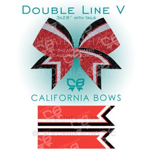 Double Line V Cheer Bow Télécharger le fichier de coupe Double Line