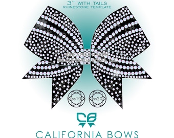 Avon 3" Cheer Bow Rhinestone Template Download