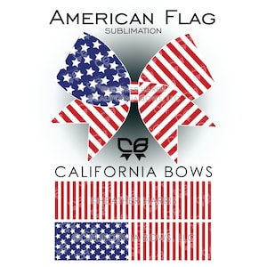 American Flag Cheer Bow Design Sublimation Download PNG