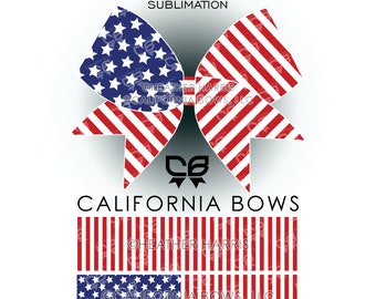 Diseño de lazo de porristas con la bandera estadounidense, descarga PNG por sublimación
