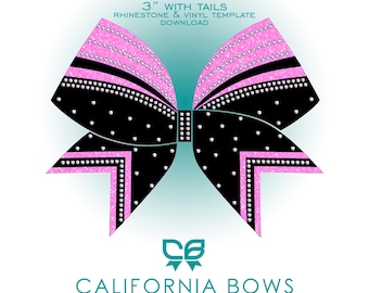 Athletic Cheer Bow 3" Cheer Bow Vinyl Rhinestone Template Download