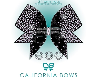 Stevie 3" Cheer Bow Rhinestone Template Download
