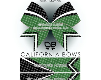 Juniper Green Athletic Cheer Bow Design Sublimation Download PNG