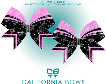 Athletic Bow 3" Bow Vinyl Rhinestone Template Downloads