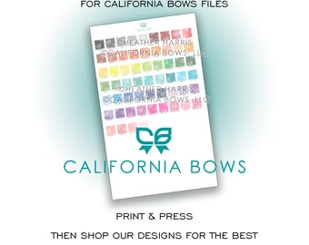 California Bows Color Chart Sublimation Download PNG