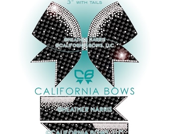 Audrey 3" Cheer Bow Rhinestone Template Download