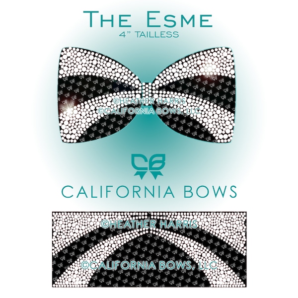 Esme 4" Cheer Bow Rhinestone Tailless Template Download