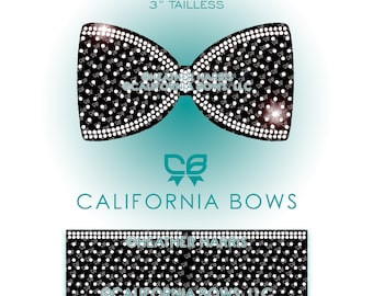 Sophia 3&quot; Cheer Bow Rhinestone Tailless Template