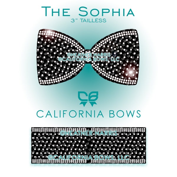 Sophia 3" Cheer Bow Rhinestone Tailless Template