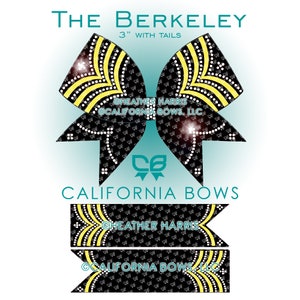 Berkeley 3" Cheer Bow Rhinestone & Vinyl Template Download