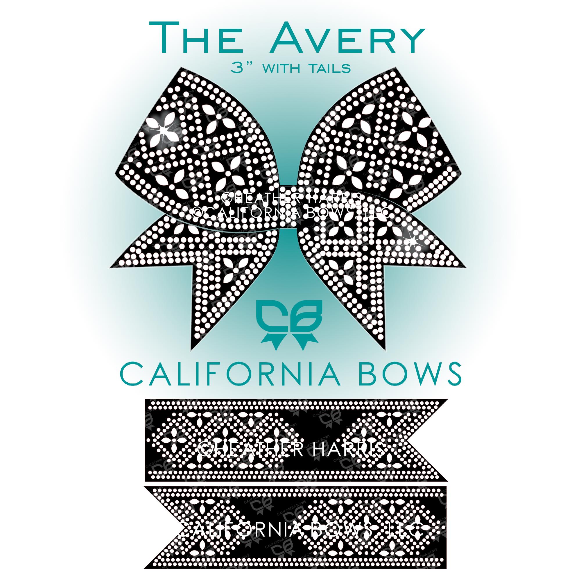 Descarga de plantilla de lazo de porristas Avery de 3" con diamantes de imitación