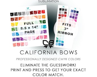 California Bows Color Chart Sublimation Download PNG