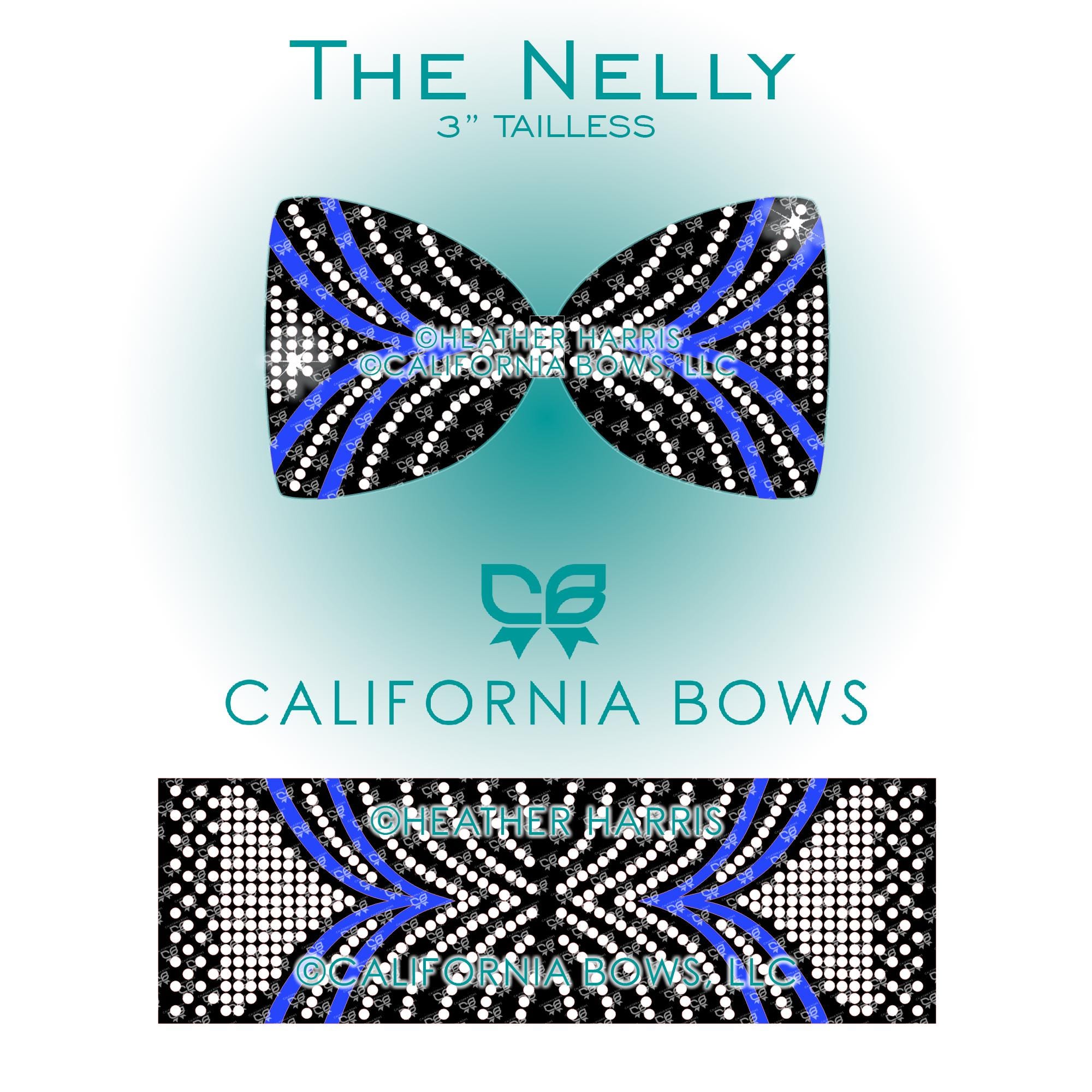 Nelly 3" Cheer Bow Rhinestone and Vinyl Template Download