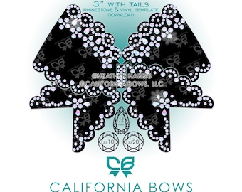 Saylor 3" Cheer Bow Rhinestone Vinyl Template Download