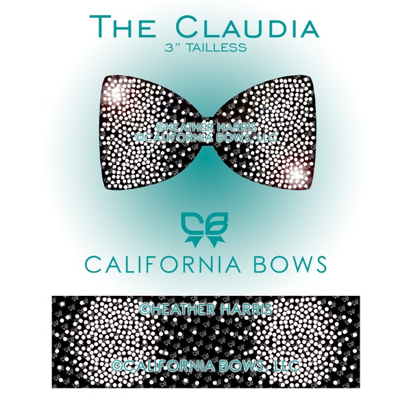 Claudia 3" Cheer Bow Rhinestone Tailless Template