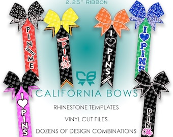 PIN ME Kit Cheer Bow Vinyl & Rhinestone Cut Files DOWNLOAD