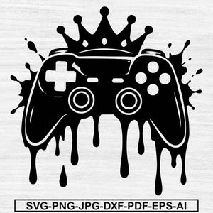 Spelkontroll SVG, Spelkontroll Splatter Drip Svg, Spelkontroll Clipart, Spelkontroll Svg Skärfiler för Cricut, Gaming Svg