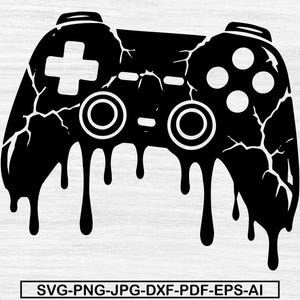 Spelkontroll SVG, Spelkontroll Splatter Drip Svg, Spelkontroll Clipart, Spelkontroll Svg Skärfiler för Cricut, Gaming Svg