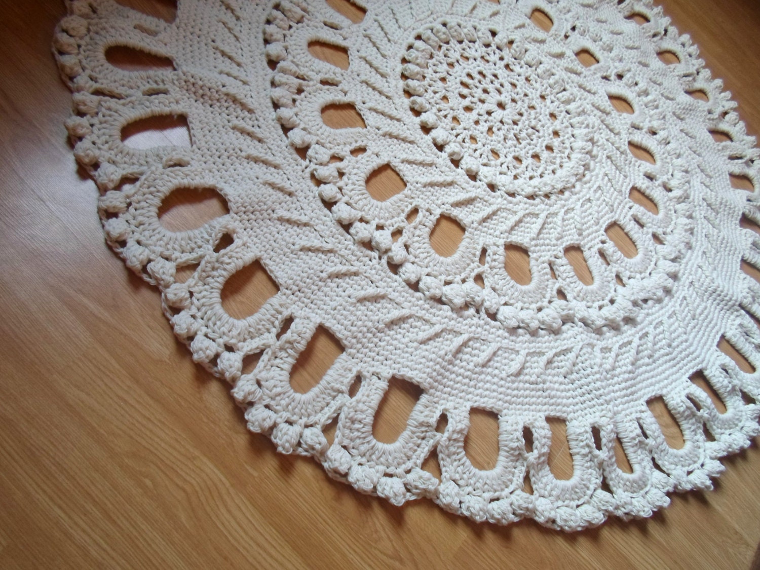 62 Wool Crochet Large Rug, Rug Round Crochet, Made to Order Etsy