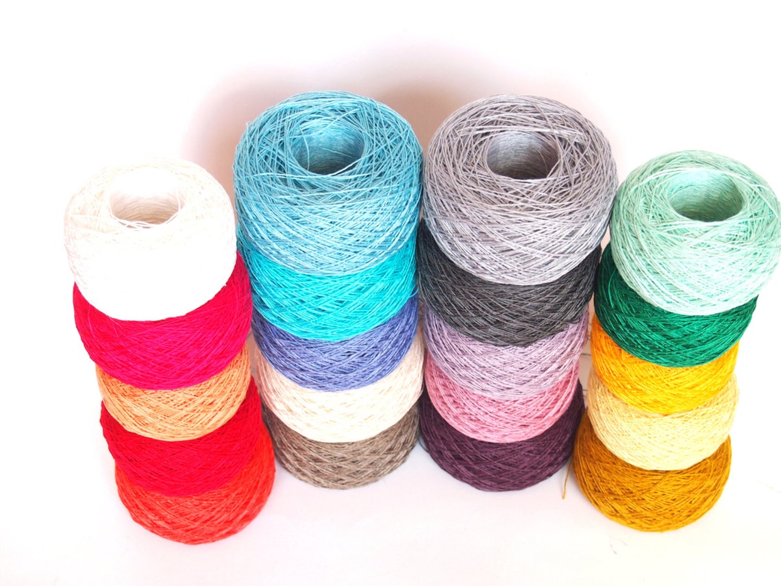 20 Balls LINEN YARN 100 Linen Yarn Various Colors High Etsy
