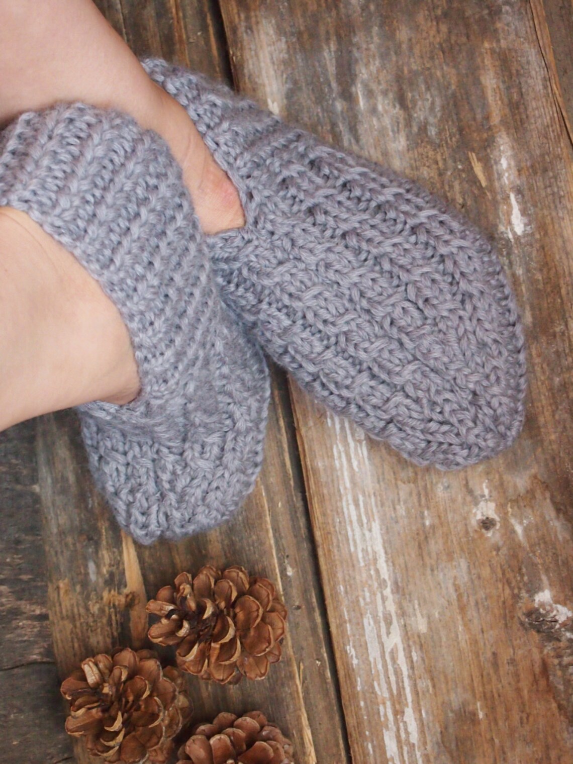 Knitted Wool Slippers Women Wool Slippers Warm Gift Made to Etsy