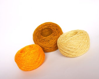 3 Balls LINEN YARN, Natural 100% Yellow Linen, High Quality Linen Yarn, Crochet, Knitting Linen Yarn, 150g (5.25oz)