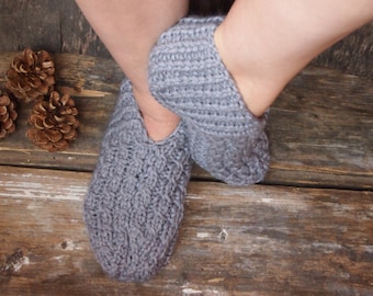 Knitted Wool Slippers, Women Wool Slippers, Warm Gift, Made To Order