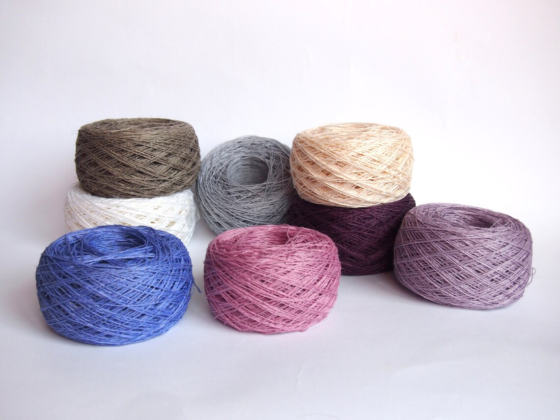 8 Balls LINEN YARN 100 Linen Yarn Various Colors High Etsy
