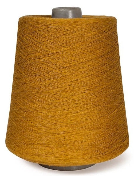 linen natural 3ply yarn thick yarn linen thread crochet yarn Linen gold ocher yarn
