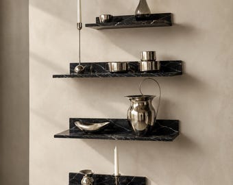 Custom Size Marble Floating Shelves, Wall Mounted Shelf, Retro Bathroom Kitchen Shelves, Hand Carved Wall Corner Shelves