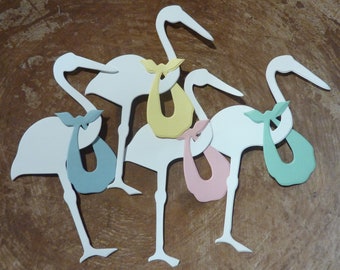Items Similar To 12 Stork Baby Shower Craft Card Party Decor