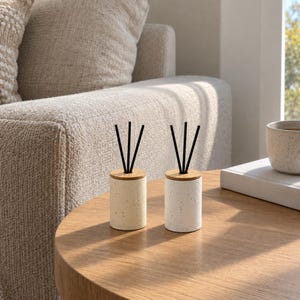Reed Diffuser Holder, Travertine Stone Aromatherapy Vessel, Japandi Bathroom Decor, Wabi Sabi Home Fragrance Decor