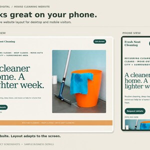 Créateur de site web pour entreprise de nettoyage à domicile, modèle modifiable pour entreprise de nettoyage, aucune connaissance en programmation requise