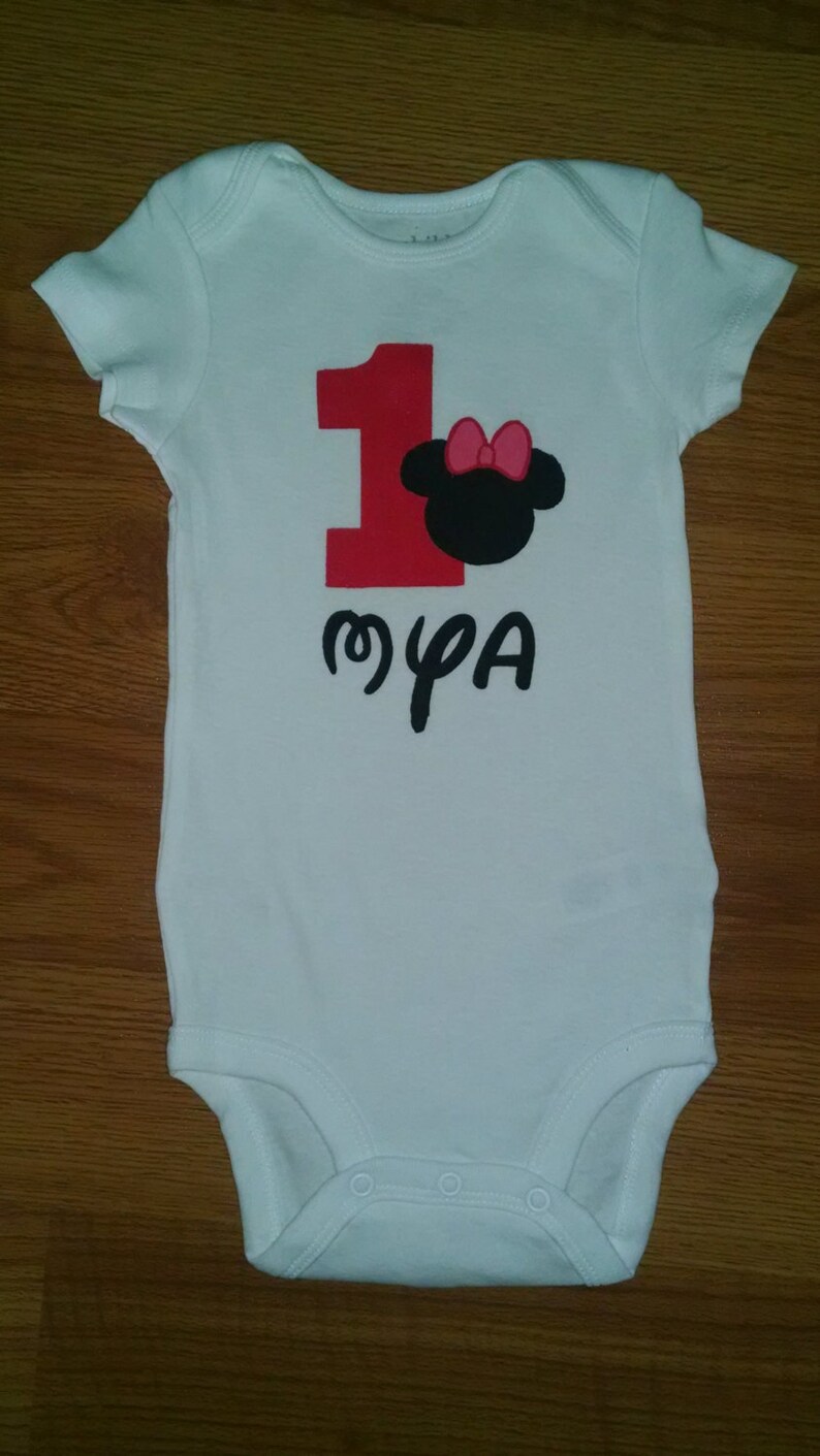Personalized Minnie Mouse 1st Birthday Girl Bodysuit or T-Shirt
